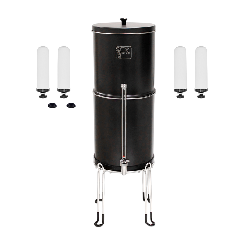 Load image into Gallery viewer, Newton 8.5 Litre Gravity-Powered Water Filter System Black and White