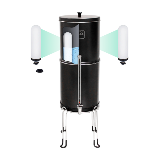 Newton 8.5 Litre Gravity-Powered Water Filter System Black and White