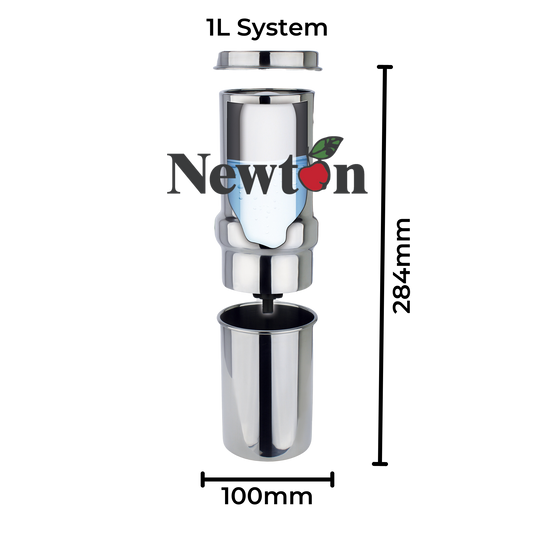 Newton Gravity-Powered 1L Water Filter System with Fluoride Removal and Limescale Reduction